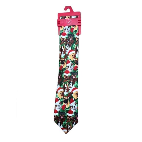 Festive Men’s Puppy Tie - Picture 1 of 4